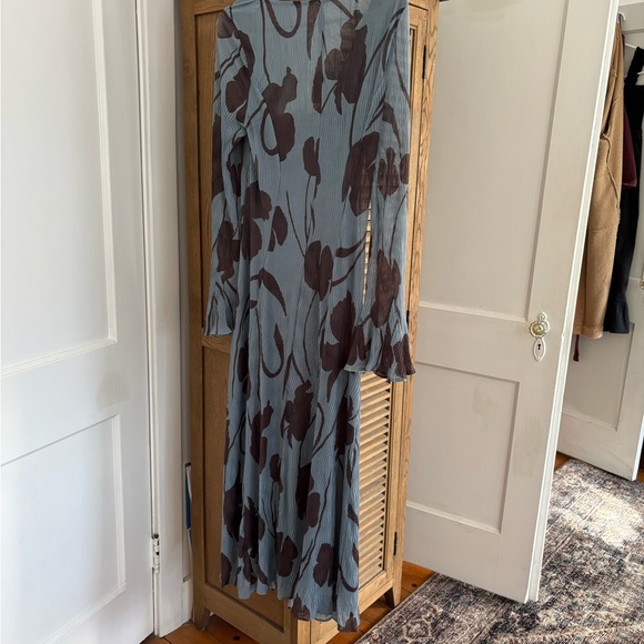 Free People Blue and Brown Long Sleeve Dress nwt - Picture 2 of 3